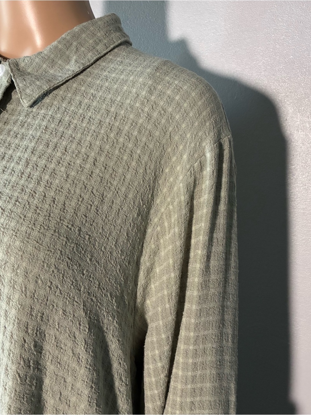 Jane + Delancey Women's 2X Sage Green Button Down Shirt Roll Tab Rayon Blend - Picture 6 of 8